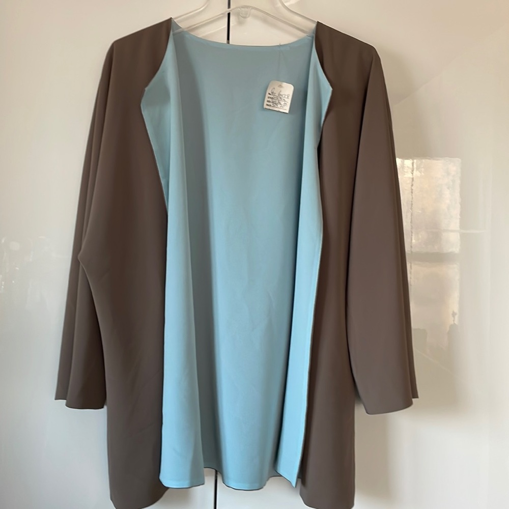 MACK and MACK Kimono Color-Brown/Sky Blue Size- XL NWT